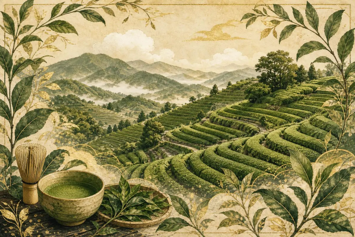 Le matcha de Wazuka : le jardin de thé de la région d'Uji — Un paysage de collines en terrasses