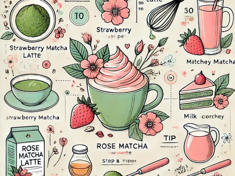 Recette matcha à la rose