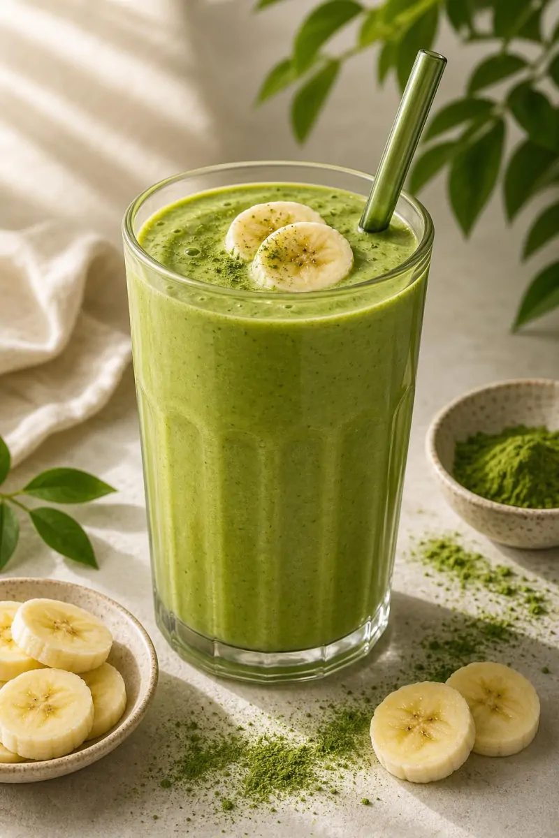 Assiette morceaux de chocolat au matcha
